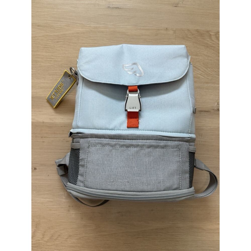 JetKids by Stokke Crew Backpack Blue And Gray Expandable